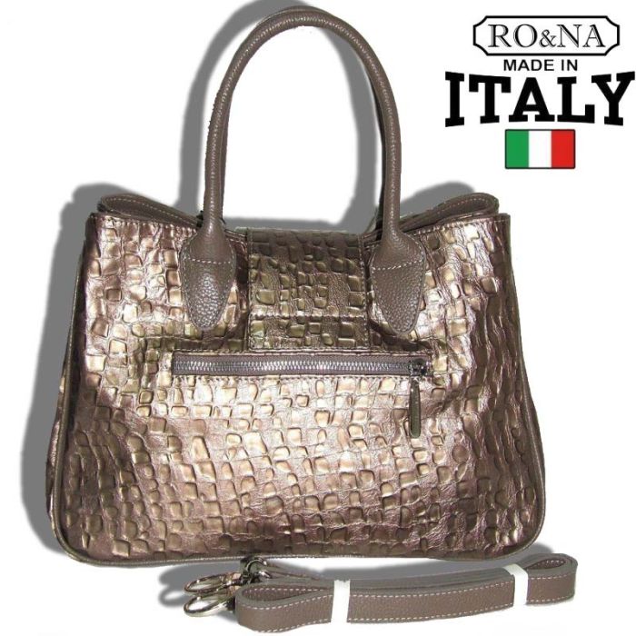 Italian leather bag for women - unusual perforations