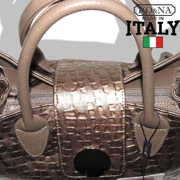 Italian leather bag for women - unusual perforations