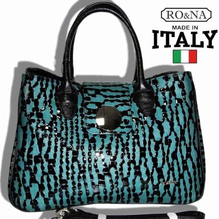 Italian leather bag for women - unusual perforations