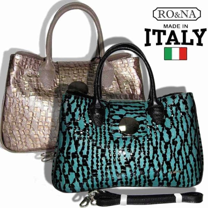 Italian leather bag for women - unusual perforations