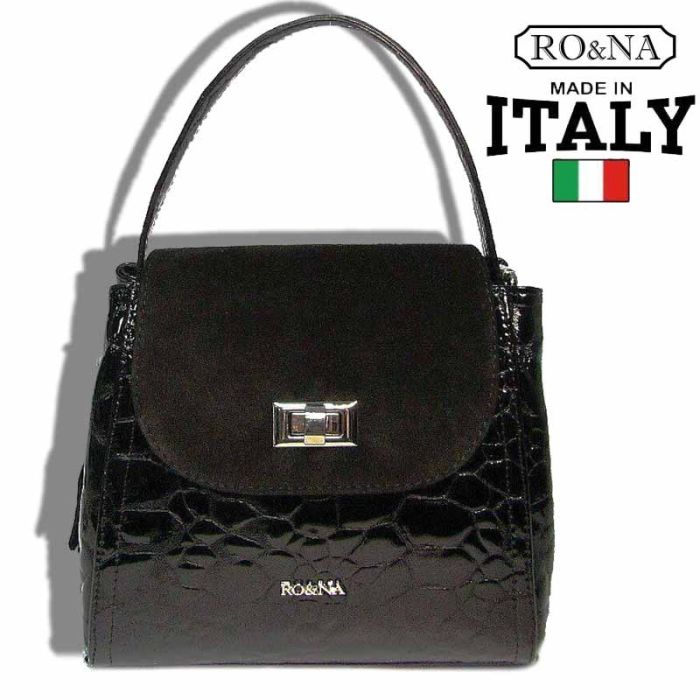 Women's Small Shoulder Bag with Swivel Lock - Italian Kelly