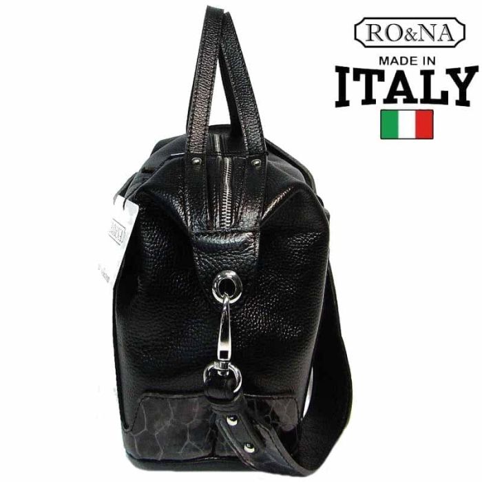 Italian Leather Italian Handbag with Pockets - RO&NA