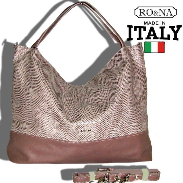 Large Italian leather handbag - RONA