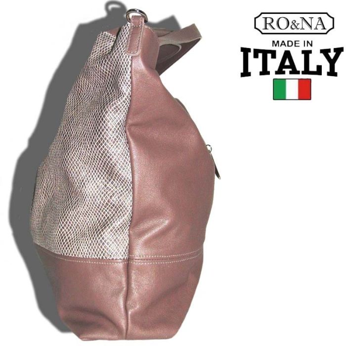 Large Italian leather handbag - RONA