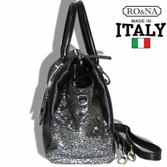 Women's Leather Bag - Trapezoid Shape