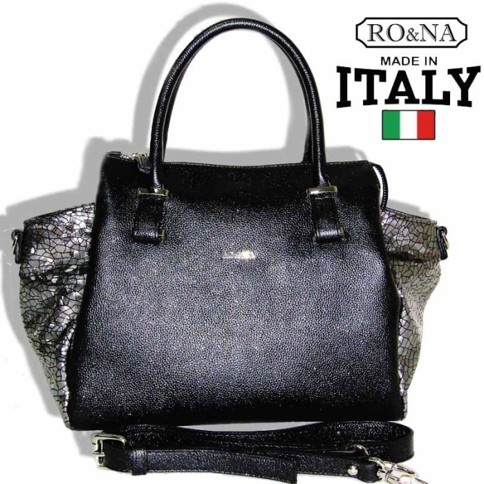 Women's Leather Bag - Trapezoid Shape