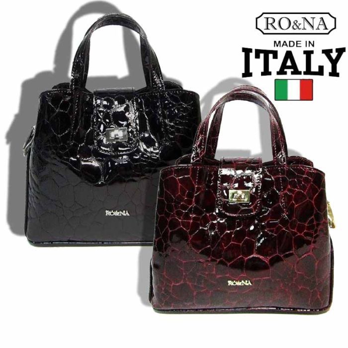 Italian Women's Leather Shoulder Bag - Lacquered