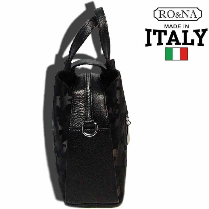 Militari-Italian leather bag with twist-lock closure