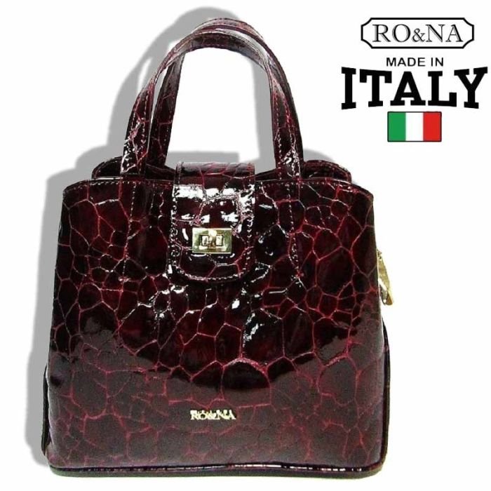 Italian Women's Leather Shoulder Bag - Lacquered