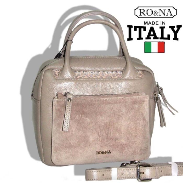 Two-color Italian leather bag - RONA