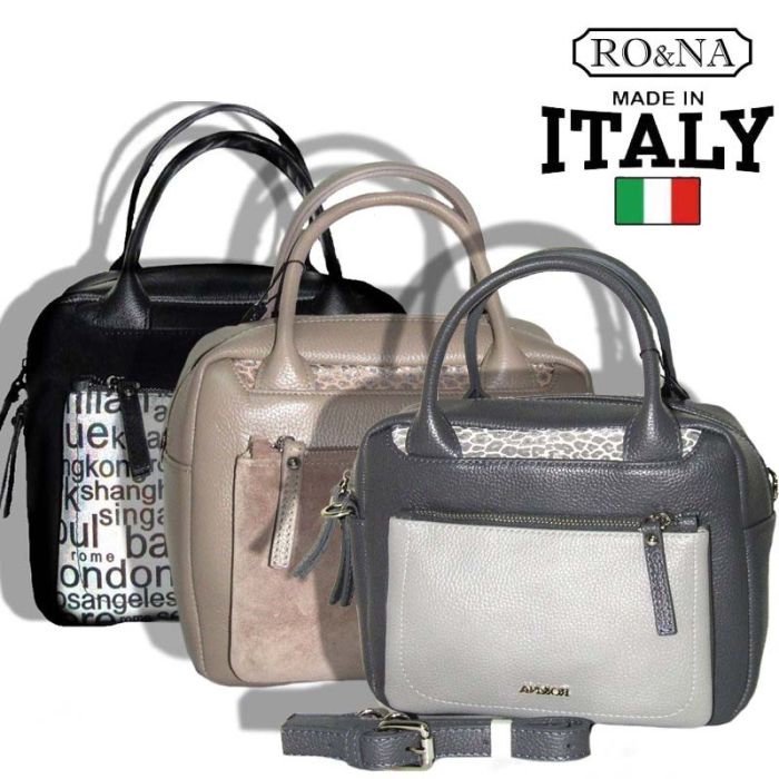 Two-color Italian leather bag - RONA