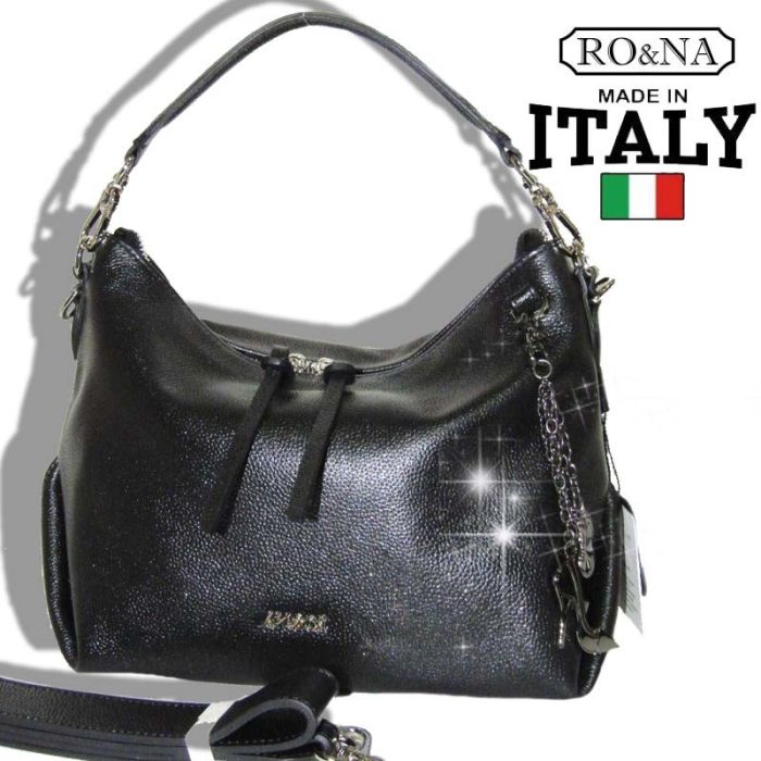 Women's leather bag with mother-of-pearl - Italian