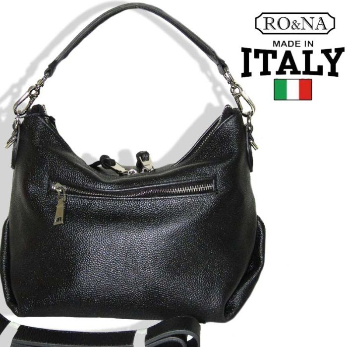 Women's leather bag with mother-of-pearl - Italian