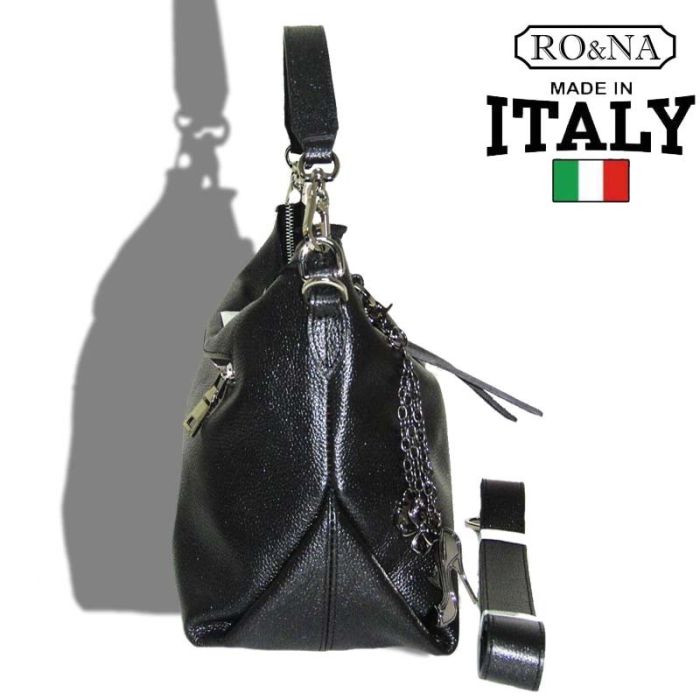 Women's leather bag with mother-of-pearl - Italian