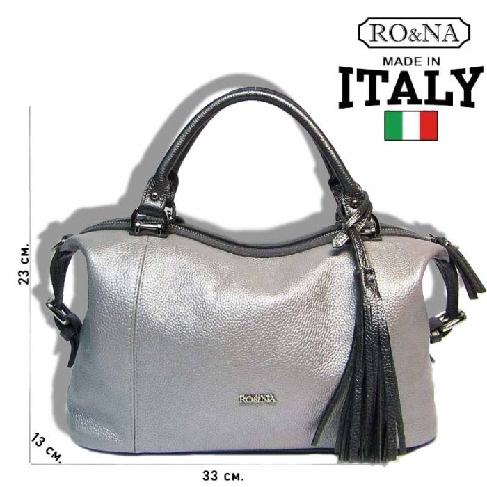 Women's Italian Leather Shoulder Bag - Double Sided