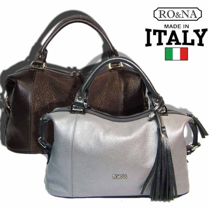 Women's Italian Leather Shoulder Bag - Double Sided