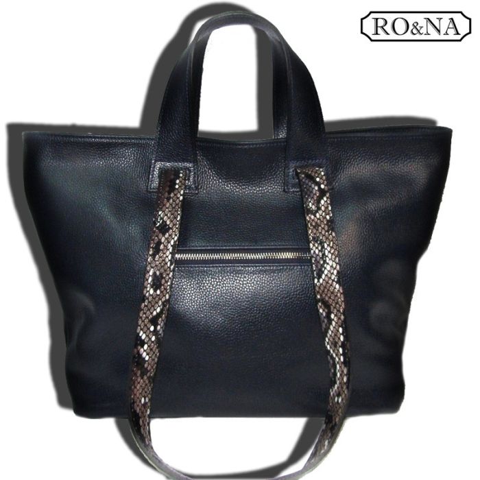 Large Leather Shoulder Bag with 2 Handles - Italian Transformer Bag