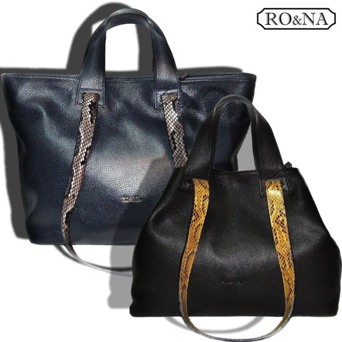 Large Leather Shoulder Bag with 2 Handles - Italian Transformer Bag