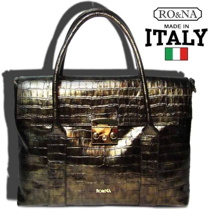 Pearlescent leather bag from Italy-RO&NA