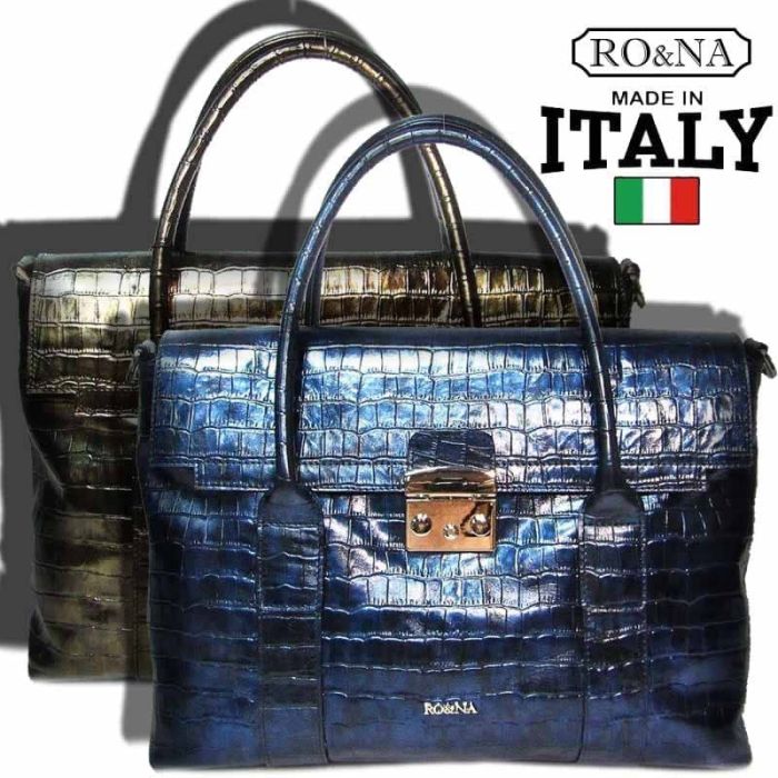 Pearlescent leather bag from Italy-RO&NA