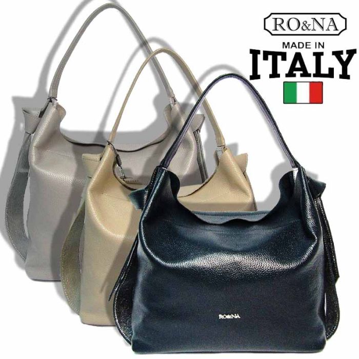 Women's Leather Bag with One Handle - Italian