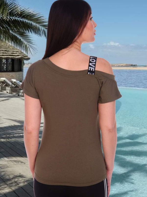 Viscose T-shirt Brina (khaki) pp