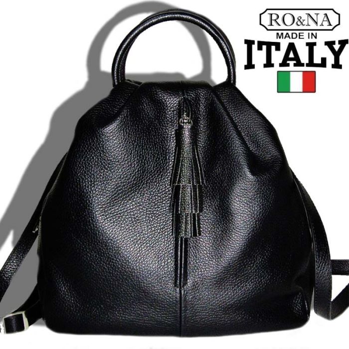 Women's leather backpack-transformer bag from Italy