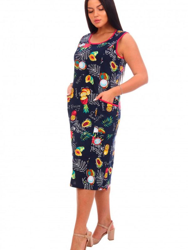 Tricot sundress Kalina (dark blue)