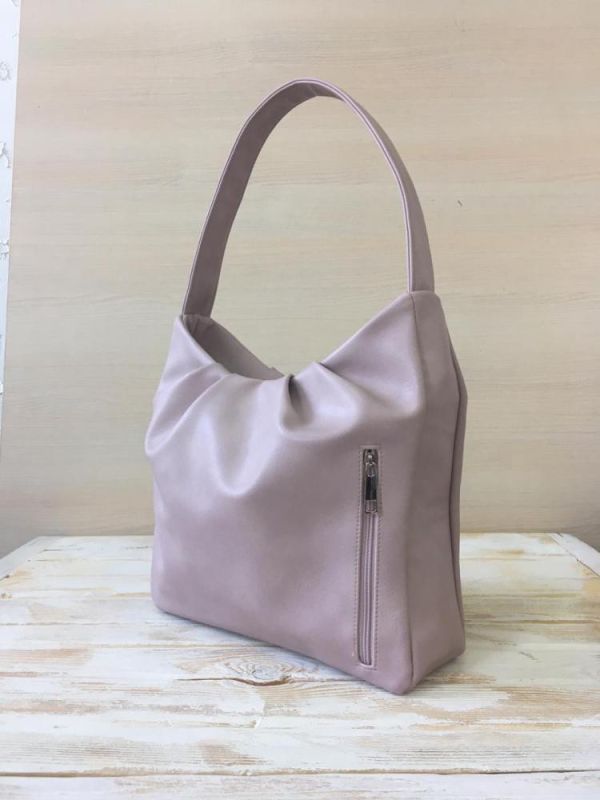 Women's shoulder bag - summer hobo in powder color