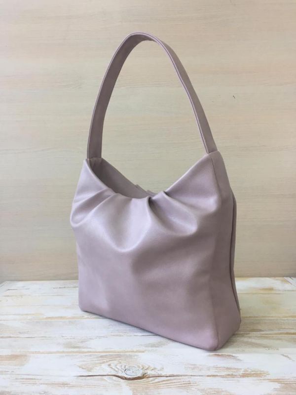 Women's shoulder bag - summer hobo in powder color