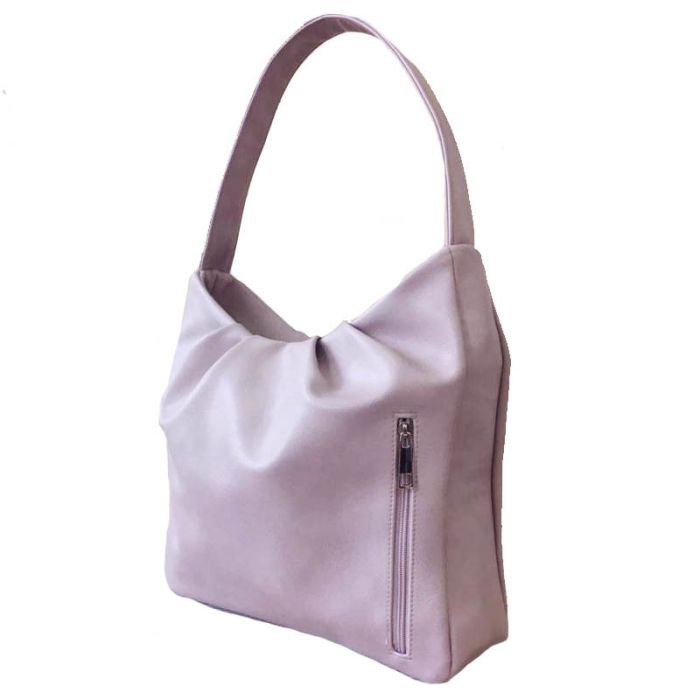 Women's shoulder bag - summer hobo in powder color