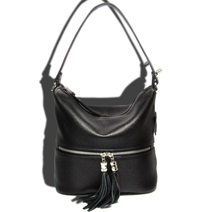 Women's Leather Bag - Hobo with Shoulder Strap