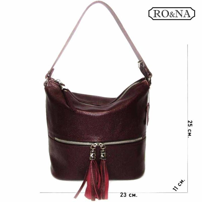 Women's Leather Bag - Hobo with Shoulder Strap