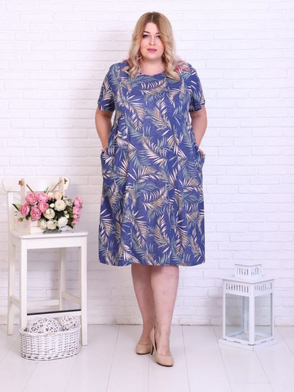 Tropicana knitted dress (indigo)