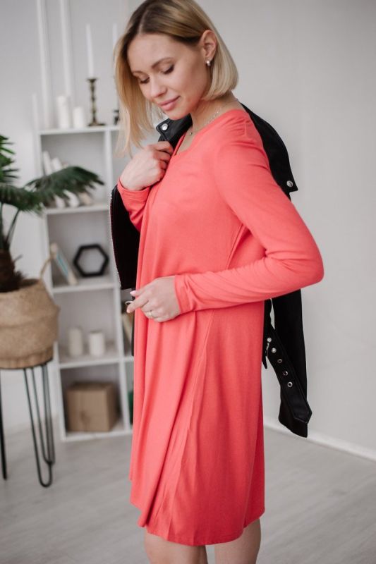 Viscose dress Snezhana (salmon) rr