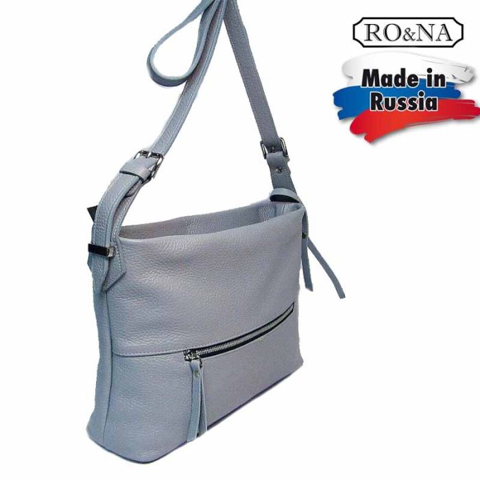 Women's Leather Flat Shoulder Bag - Tablet - RO&NA