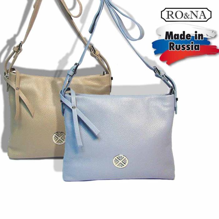 Women's Leather Flat Shoulder Bag - Tablet - RO&NA