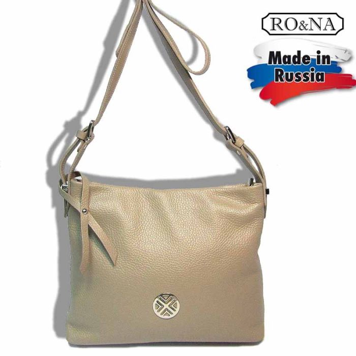 Women's Leather Flat Shoulder Bag - Tablet - RO&NA