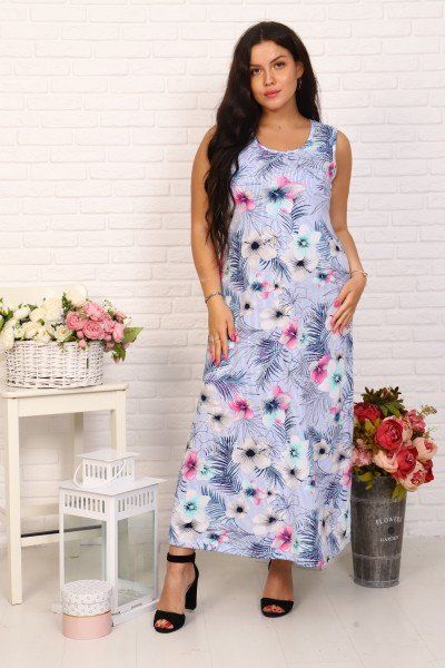 Melena (light-blue) knitted sundress rr