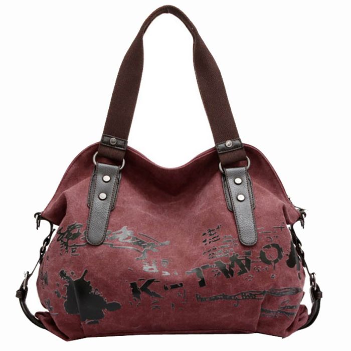 Women's textile bag made of waterproof fabric with print