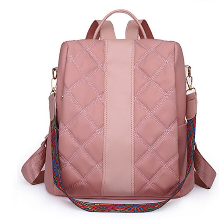 Women's bag - backpack with wide strap in ethnic style