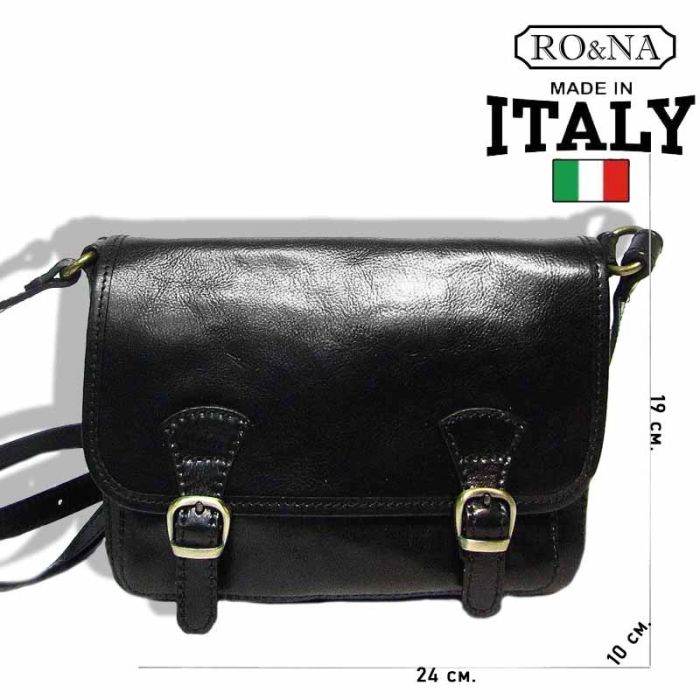 Leather Mailman Bag - Made in Italy RO&NA