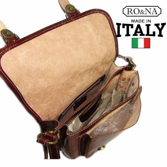 Leather Mailman Bag - Made in Italy RO&NA