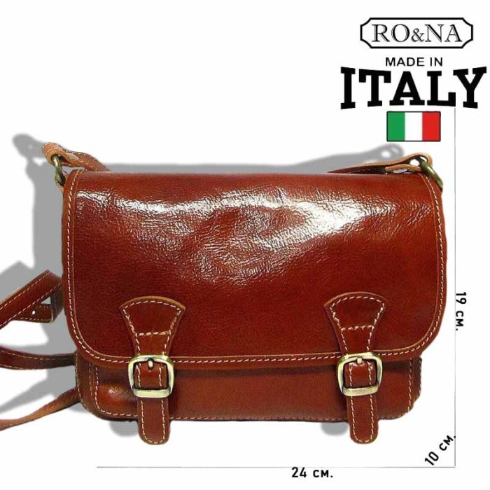 Leather Mailman Bag - Made in Italy RO&NA