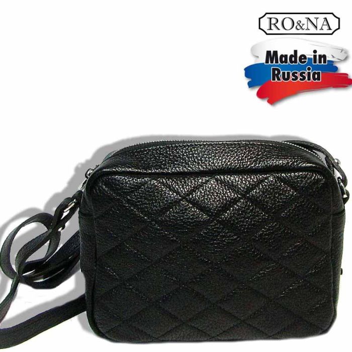 Women's small leather shoulder bag - quilted stitching