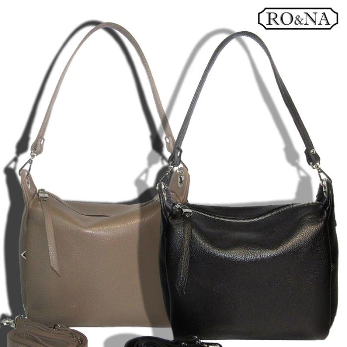 Leather Bag with Detachable Handles and Strap - Transformer