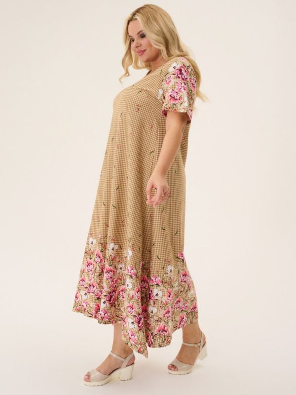 Trifabric dress Karina (beige)