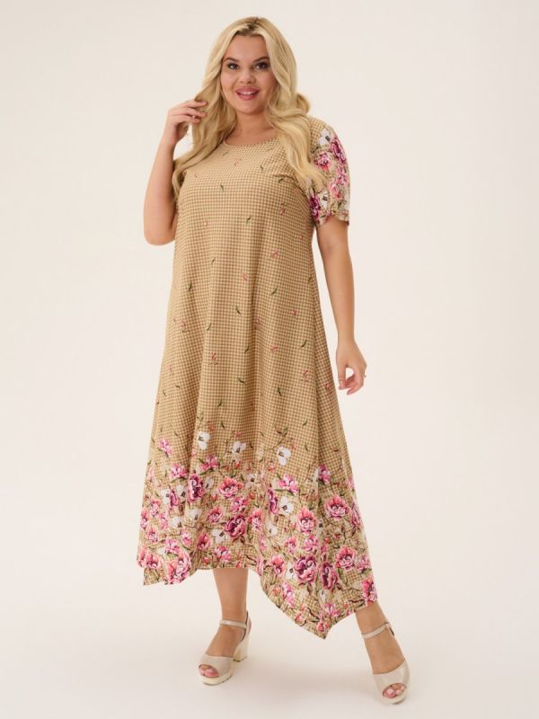 Trifabric dress Karina (beige)