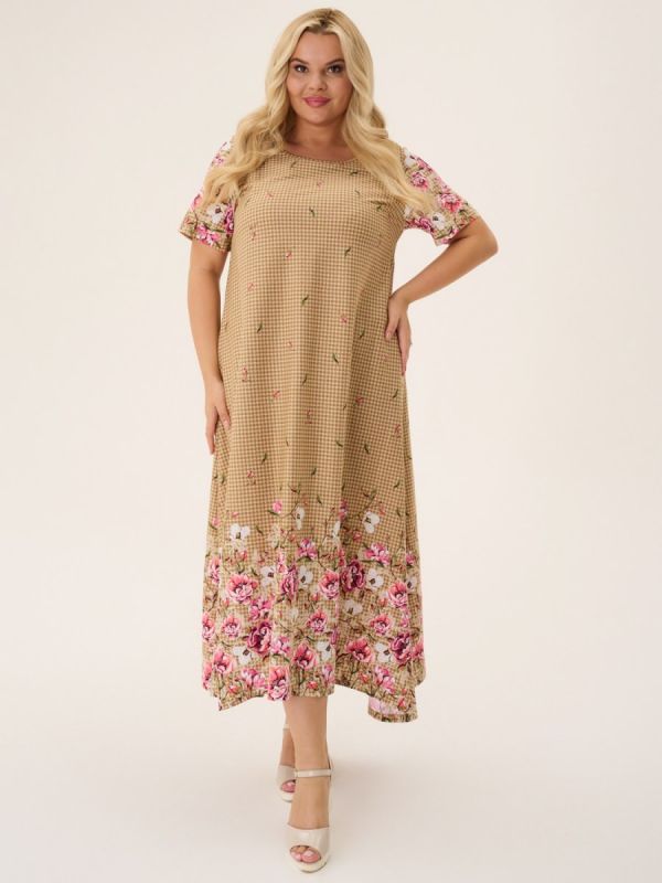 Trifabric dress Karina (beige)