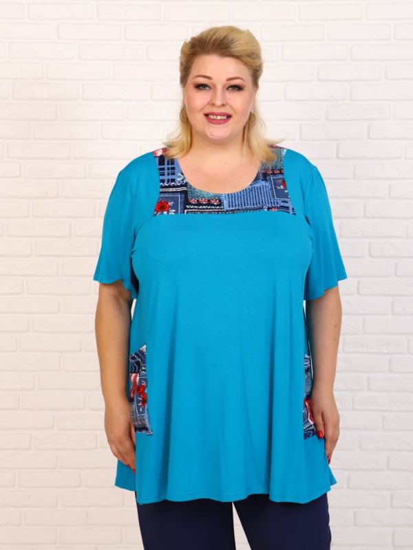 Viscose tunic Gela (turquoise) rr